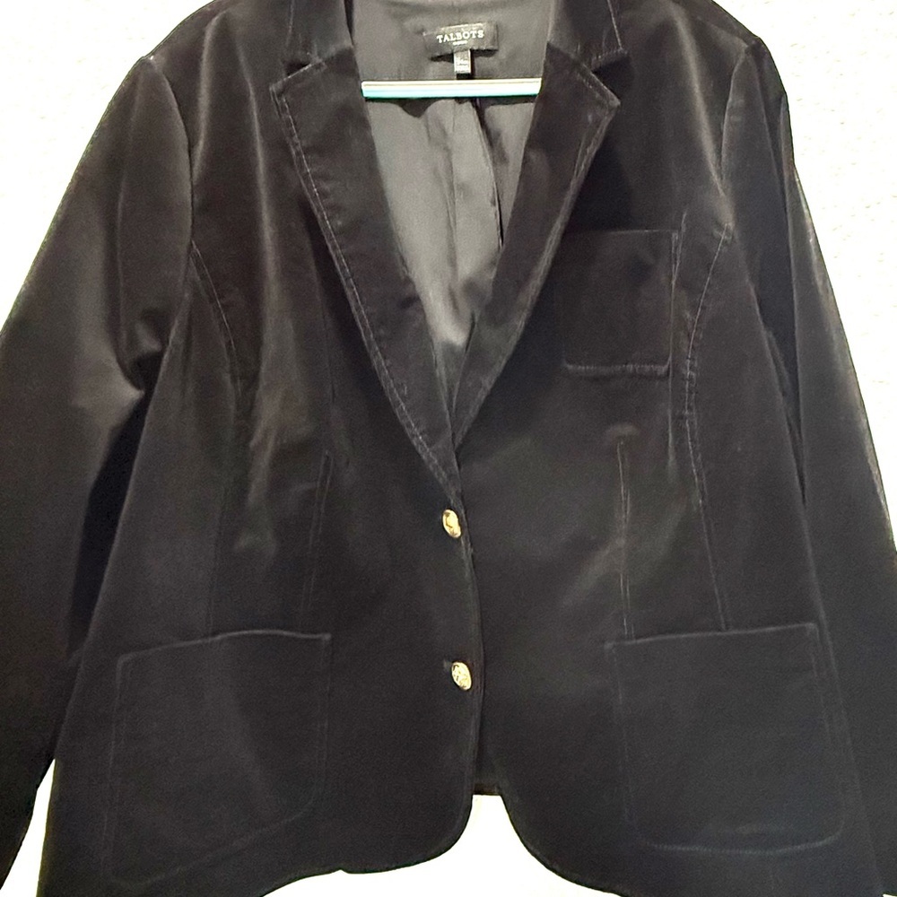 Talbots velvet‎ Black Women's Blazer with Gold Buttons 24W - Picture 12 of 12